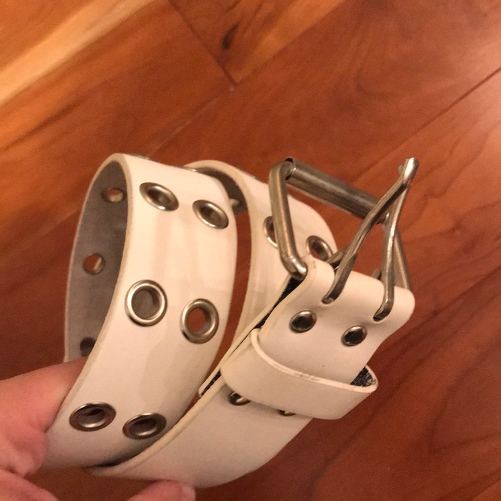 White Leather Belt